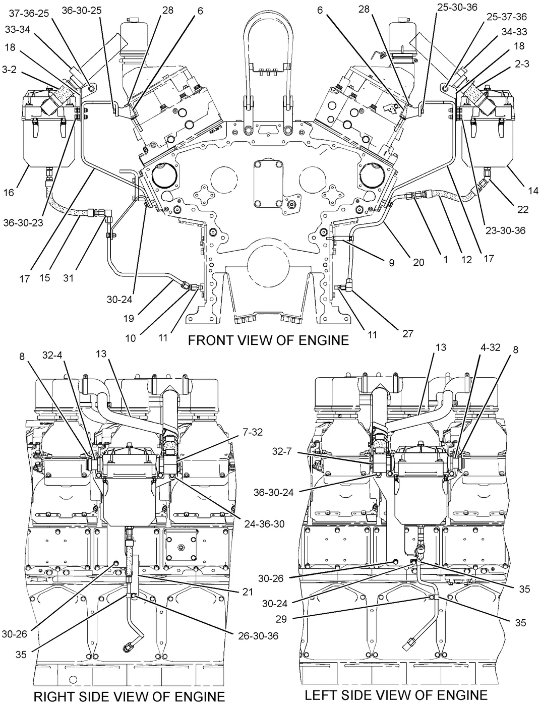 3516C · LUBRICATION SYSTEM · 300-9828 CAT parts diagram