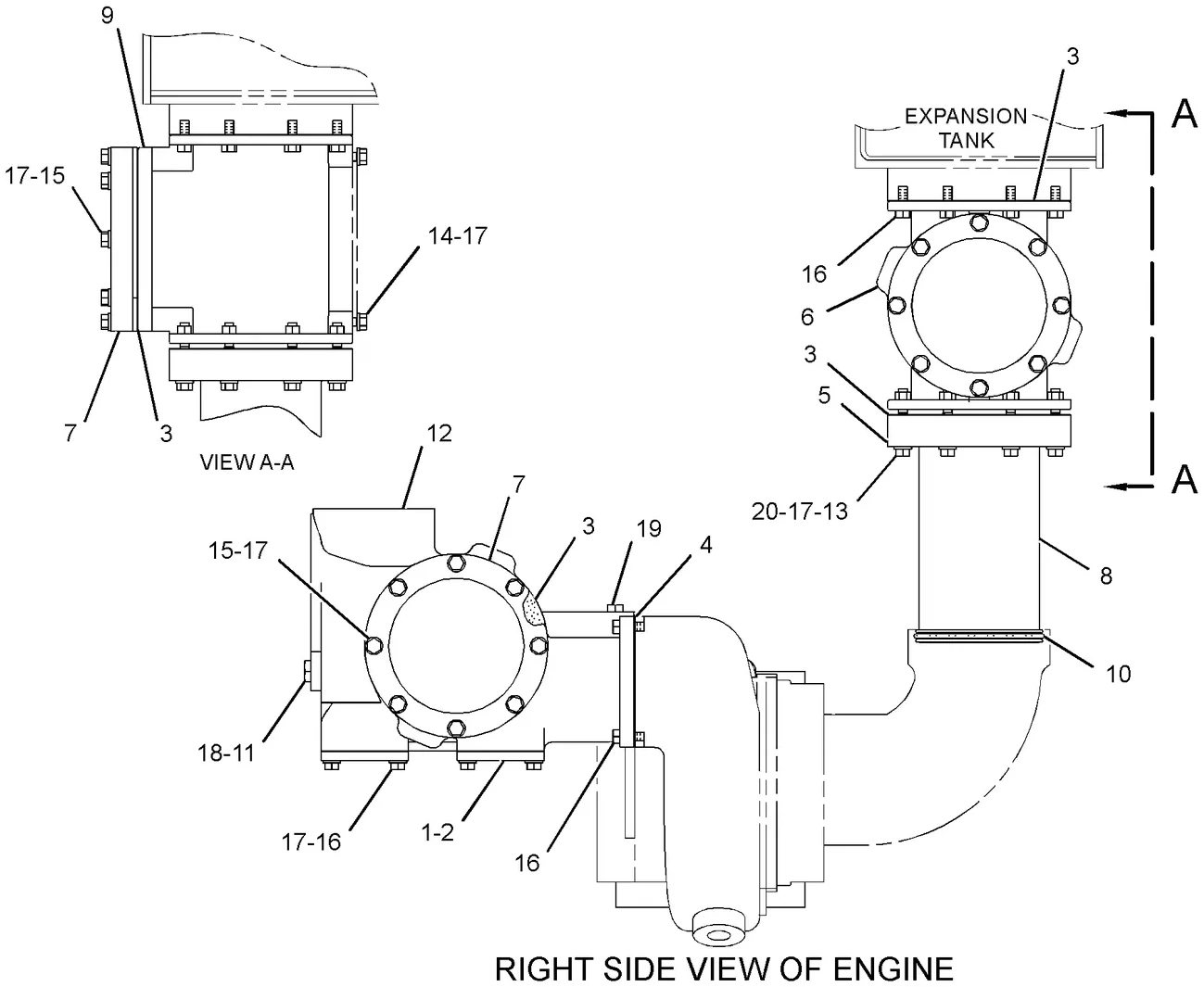 3516C · COOLING SYSTEM · 120-4501 CAT parts diagram