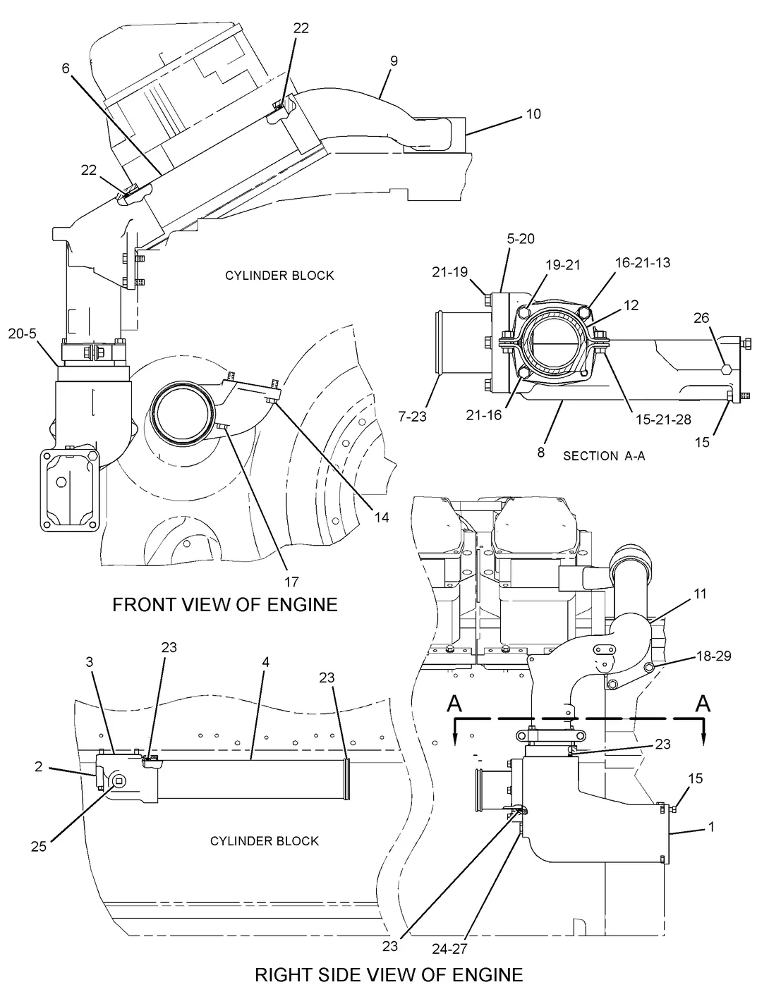 3516C · COOLING SYSTEM · 210-2575 CAT parts diagram