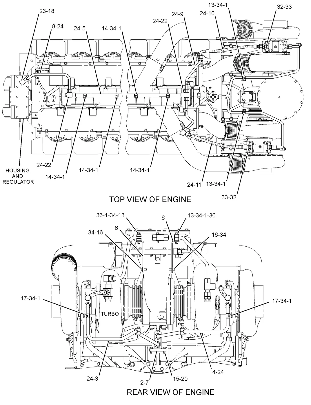 3516C · COOLING SYSTEM · 308-6816 CAT parts diagram
