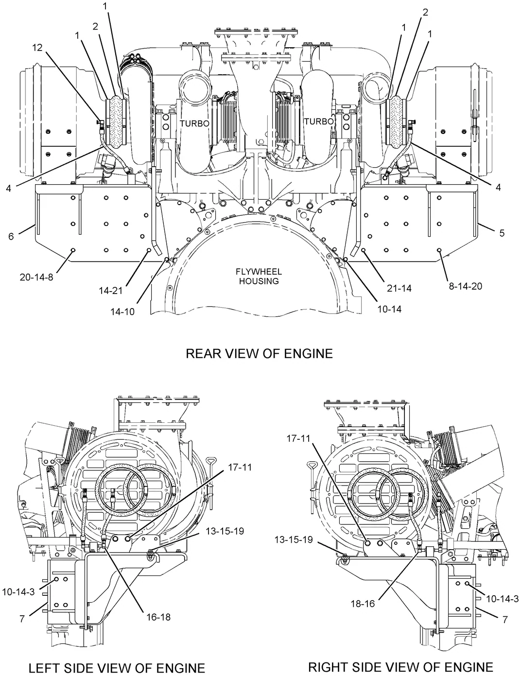3516C · AIR INLET AND EXHAUST SYSTEM · 288-8047 CAT parts diagram