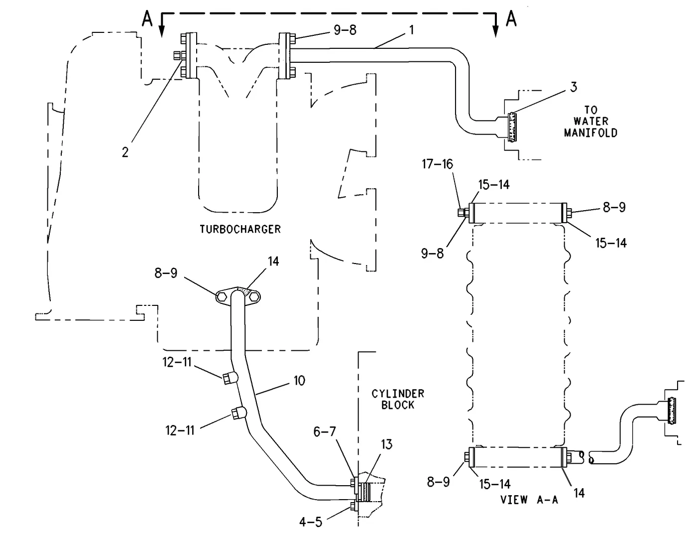 3606 · COOLING SYSTEM · 124-6333 CAT parts diagram