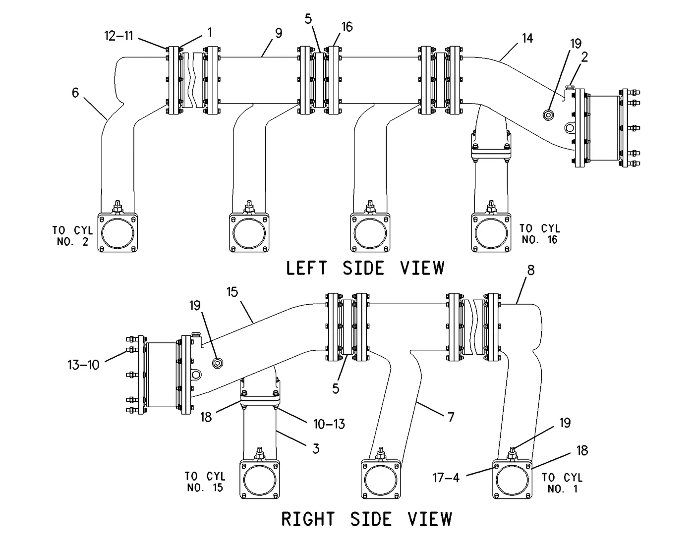 3616 · AIR INLET AND EXHAUST SYSTEM · 125-2453 CAT parts diagram