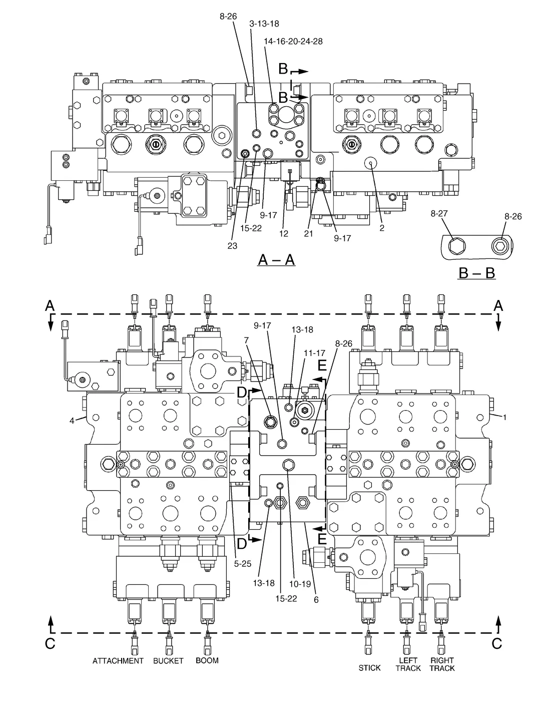 365B · HYDRAULIC SYSTEM · 213-2160 CAT parts diagram