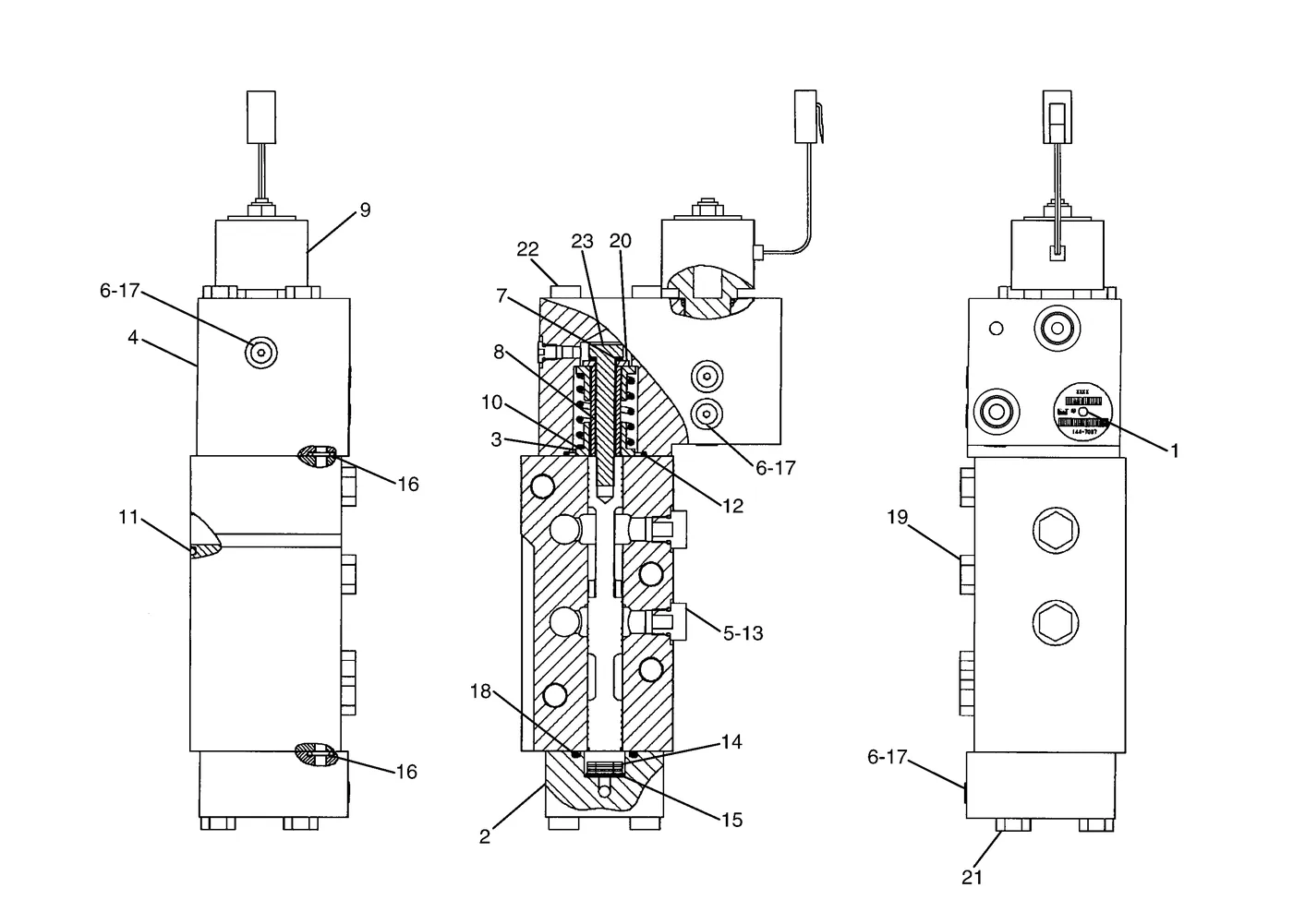 365B · HYDRAULIC SYSTEM · 144-7087 CAT parts diagram