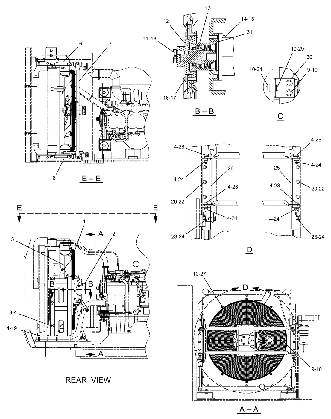 365B · COOLING SYSTEM · 147-7066 CAT parts diagram