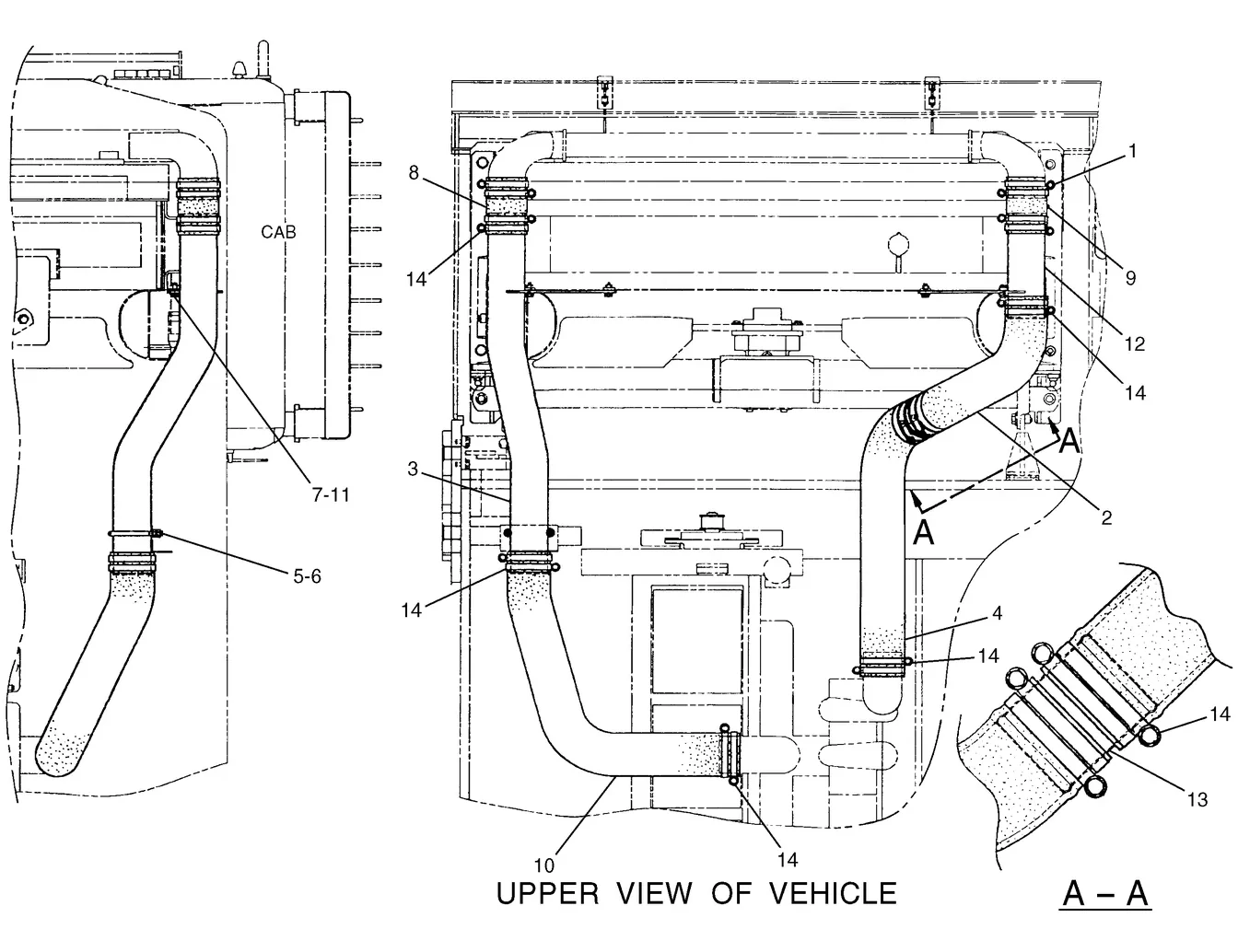 365B · AIR INLET AND EXHAUST SYSTEM · 147-7080 CAT parts diagram