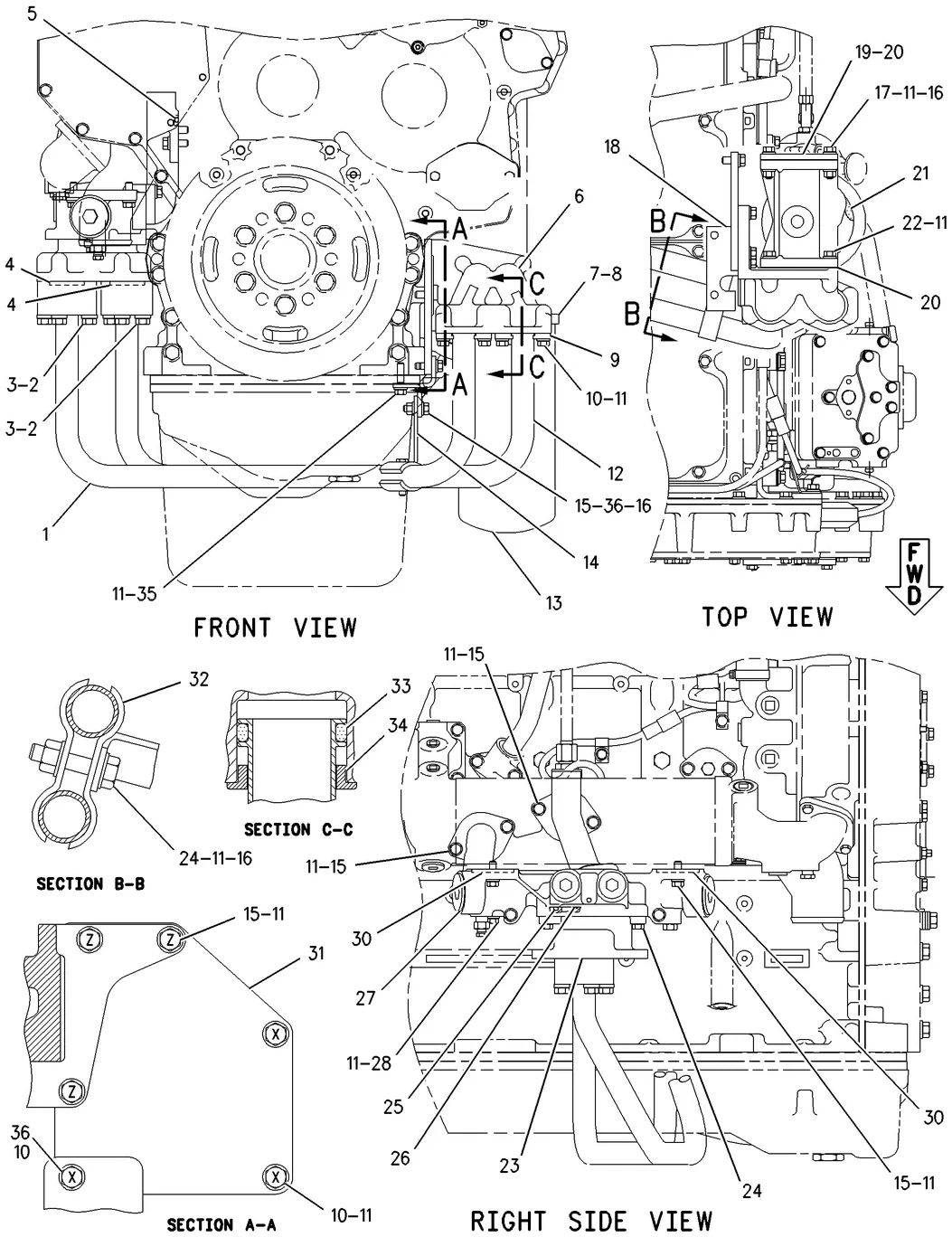C15 · LUBRICATION SYSTEM · 122-1517 CAT parts diagram
