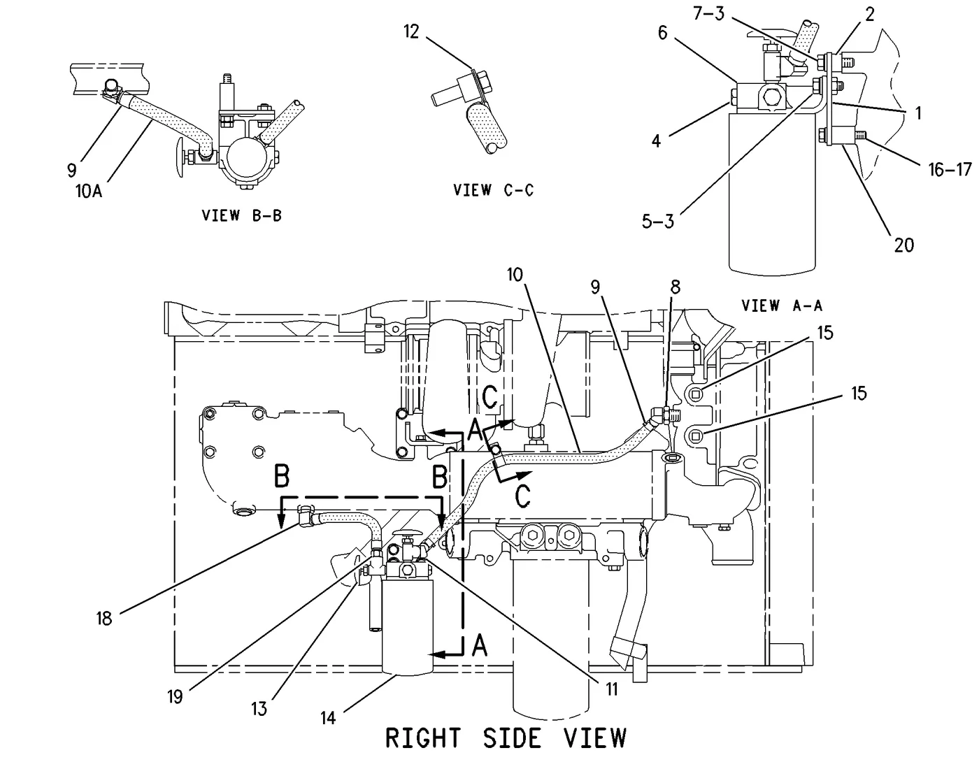 C15 · COOLING SYSTEM · 240-7157 CAT parts diagram