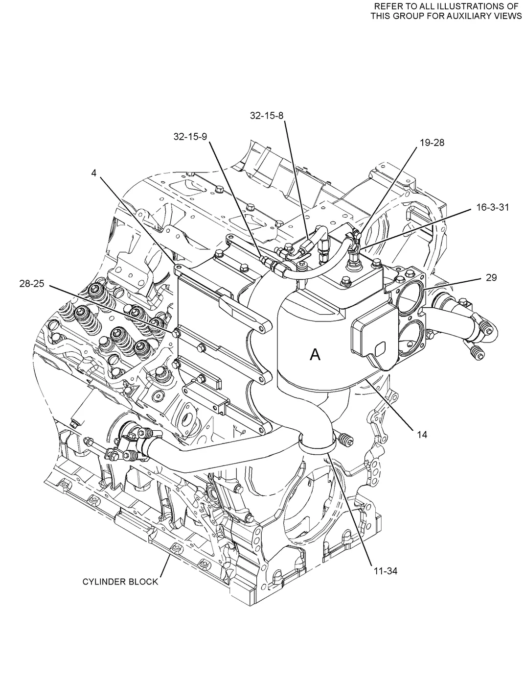 C32 · COOLING SYSTEM · 353-9373 CAT parts diagram