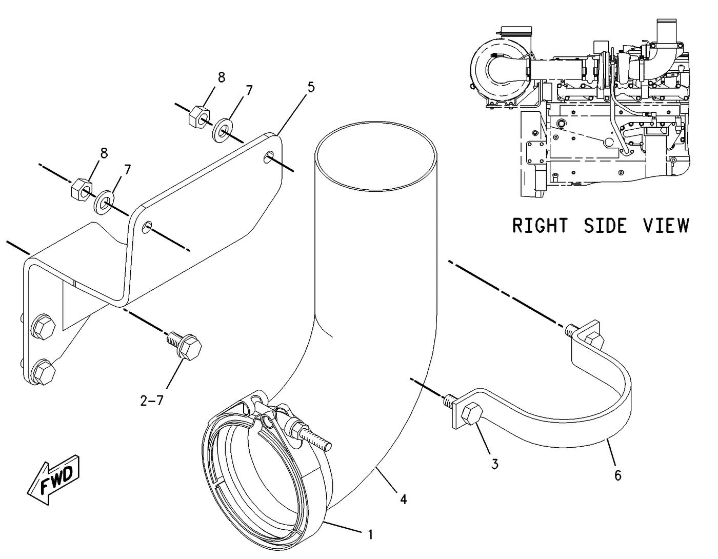 C7 · AIR INLET AND EXHAUST SYSTEM · 209-2079 CAT parts diagram