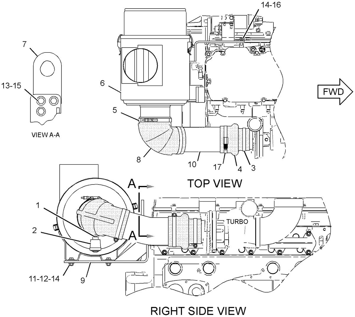 C9 · AIR INLET AND EXHAUST SYSTEM · 231-5203 CAT parts diagram