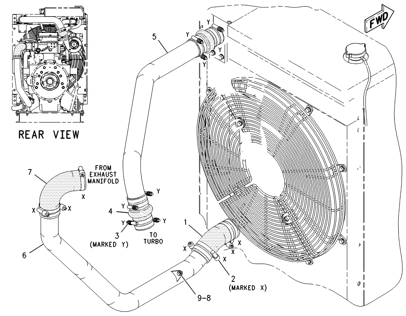 C9 · AIR INLET AND EXHAUST SYSTEM · 228-4320 CAT parts diagram