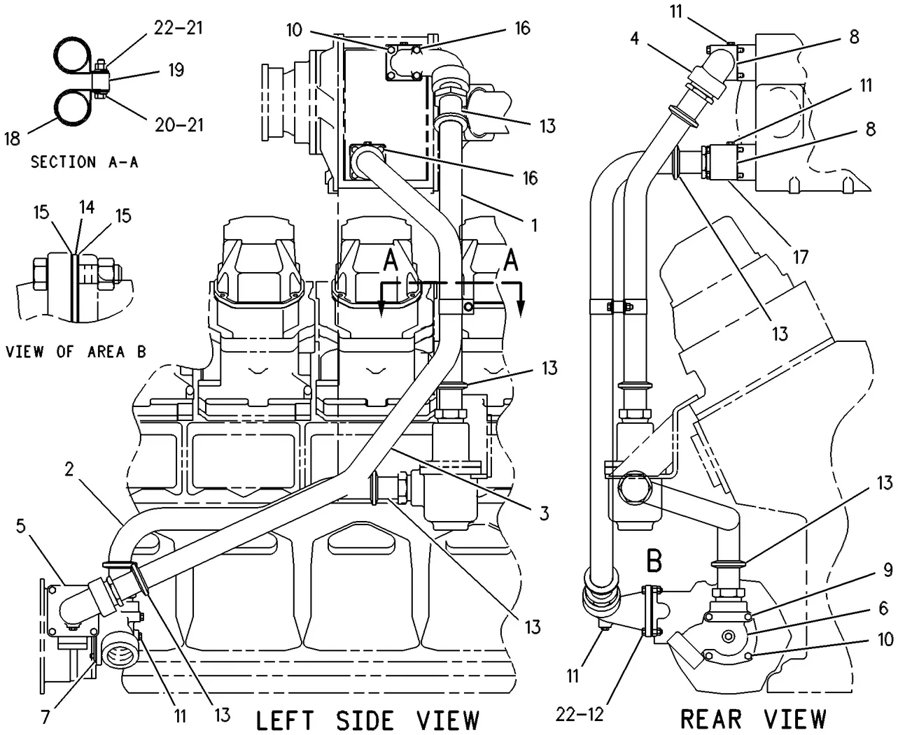 G3508 · COOLING SYSTEM · 130-7222 CAT parts diagram