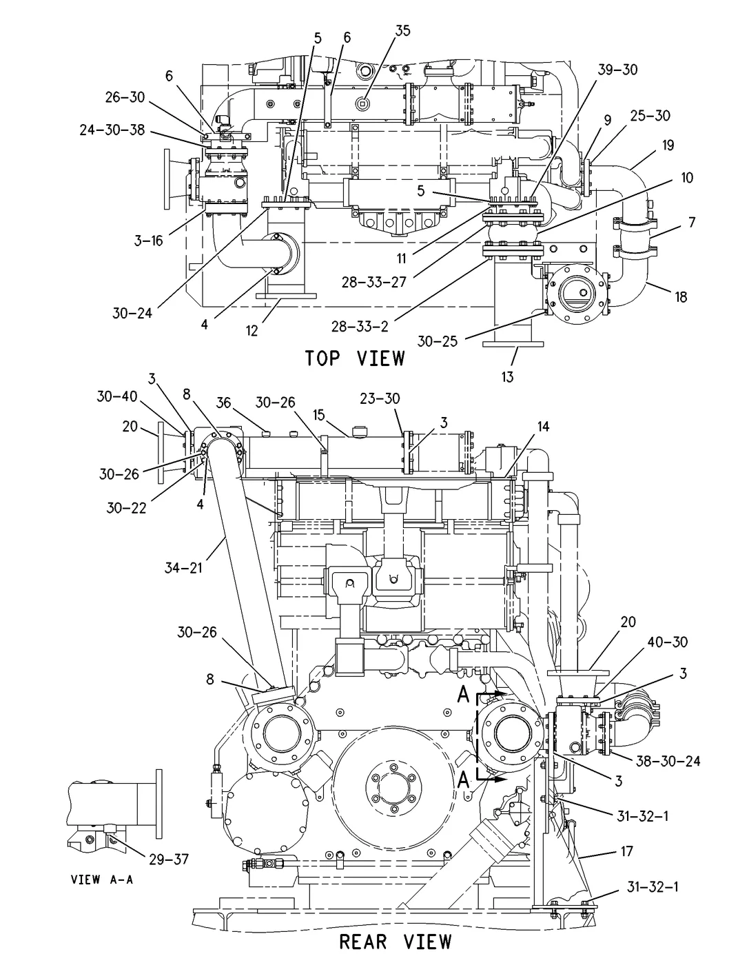 G3608 · COOLING SYSTEM · 159-3545 CAT parts diagram