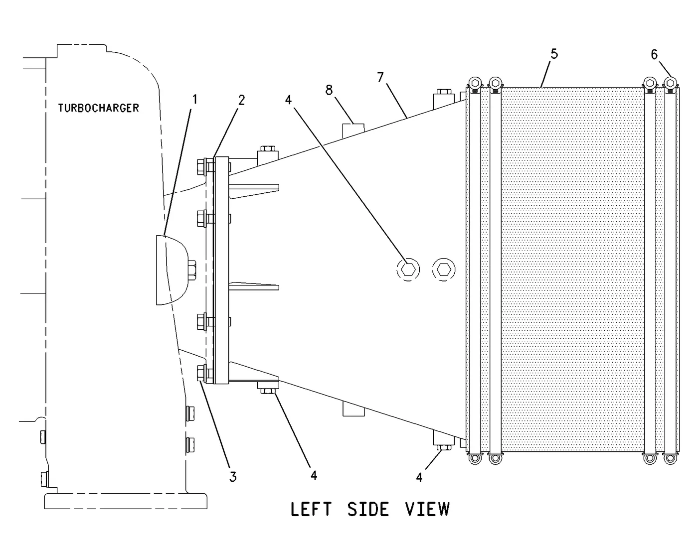 G3608 · AIR INLET AND EXHAUST SYSTEM · 129-8228 CAT parts diagram