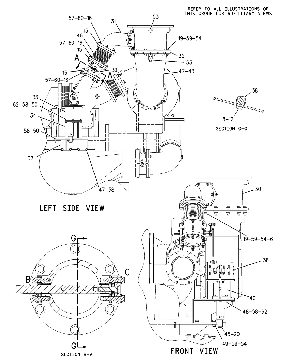 G3608 · AIR INLET AND EXHAUST SYSTEM · 213-6460 CAT parts diagram