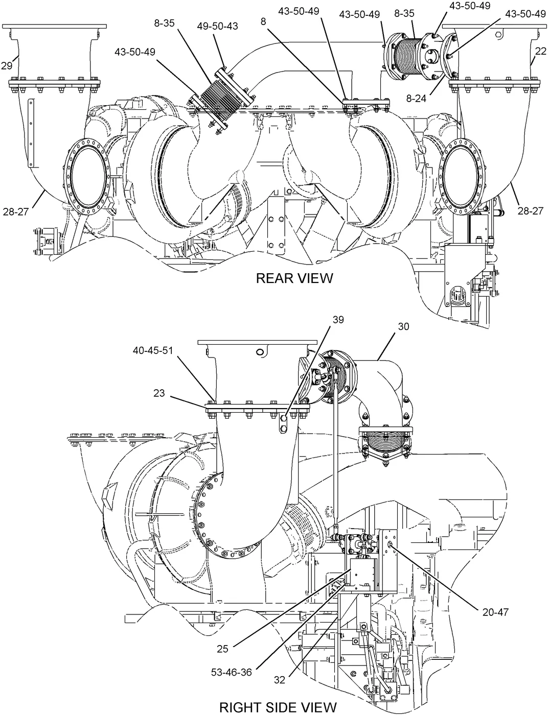 G3612 · AIR INLET AND EXHAUST SYSTEM · 206-6539 CAT parts diagram