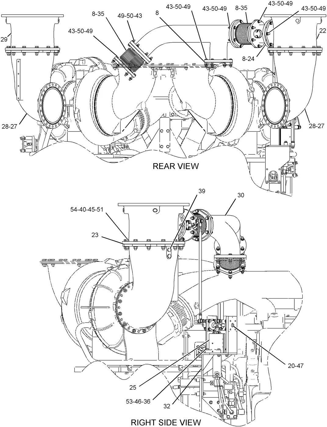 G3616 · AIR INLET AND EXHAUST SYSTEM · 206-6539 CAT parts diagram