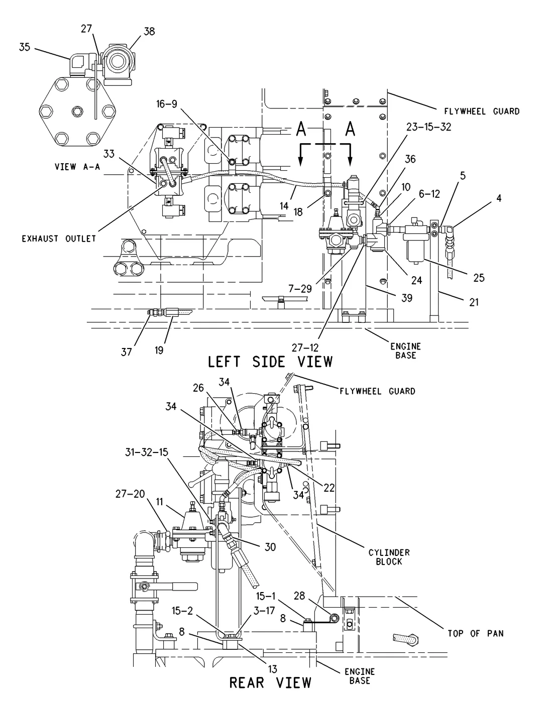 G3616 · AIR INLET AND EXHAUST SYSTEM · 119-7536 CAT parts diagram